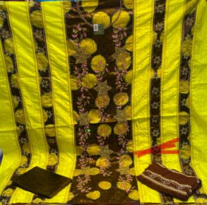 Pre-order A1-Bazin Farafarani with Handwork New collection (3 pcs set )   3 mtr bubu and 2 mtr pagne with scarf