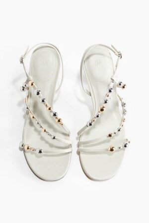 The Mixed-Metal-Strap Studded Heels