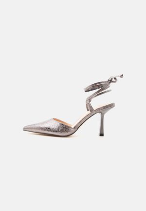 Silver Lace-up stilettos